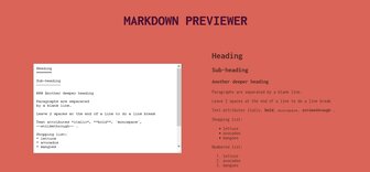 A screenshot of Markdown Previewer page.